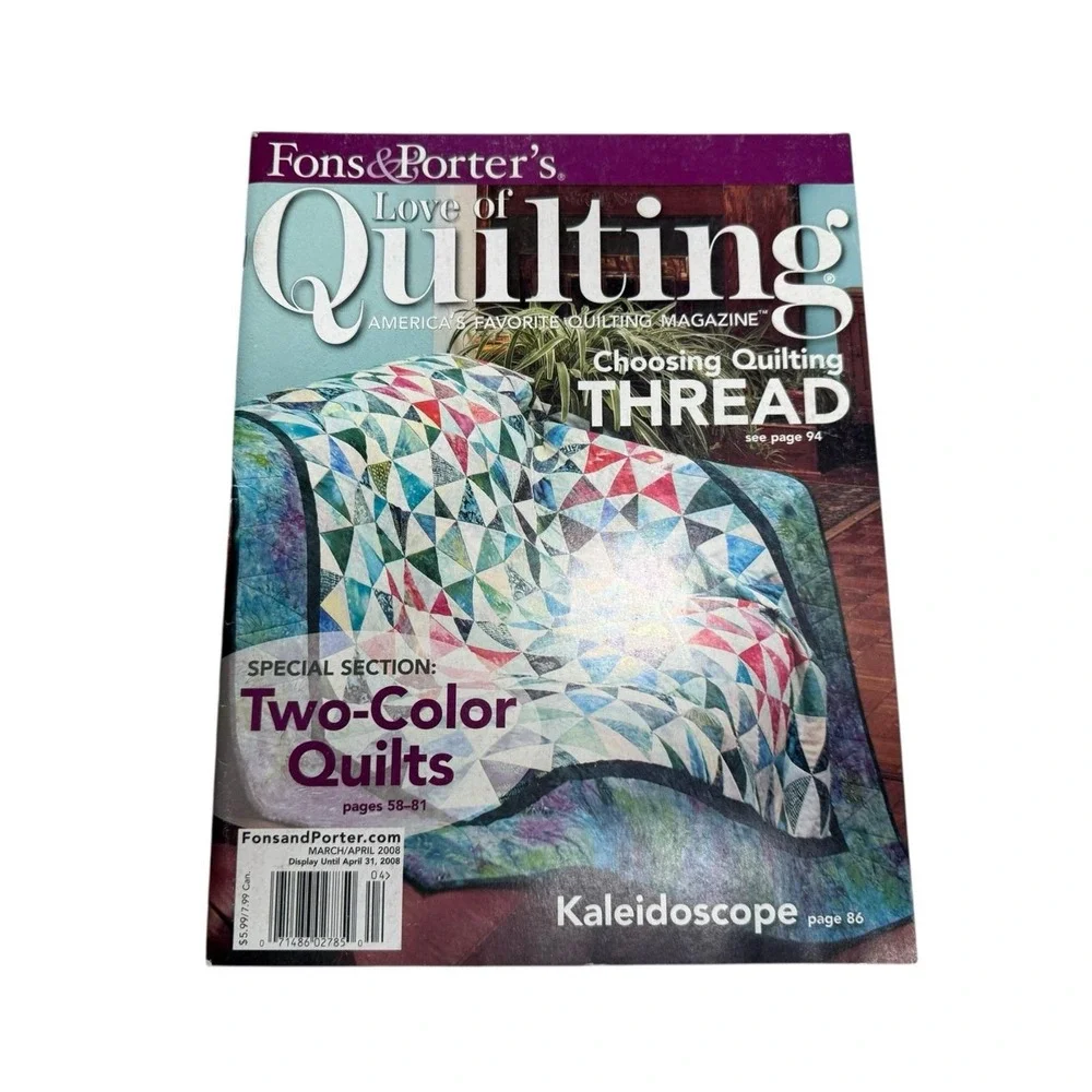 Fons Porters Love of Quilting Magazine March April 2008 Two Color Quilts Pattern